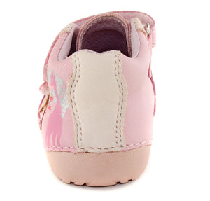 D.D. Step Toddler Girl Shoes Light Pink Africa Theme - Supportive Leather From Europe Kids Orthopedic - shoekid.ca