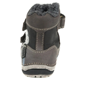 D.D. Step Toddler Boy Shoes/Winter Boots With Faux Fur Insulation Grey And Black - Supportive Leather Shoes From Europe Kids Orthopedic - shoekid.ca