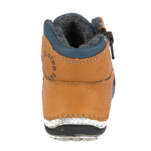 D.D. Step Toddler Boy Shoes/Winter Boots With Faux Fur Insulation Blue And Bronze Arrow - Supportive Leather Shoes From Europe Kids Orthopedic - shoekid.ca