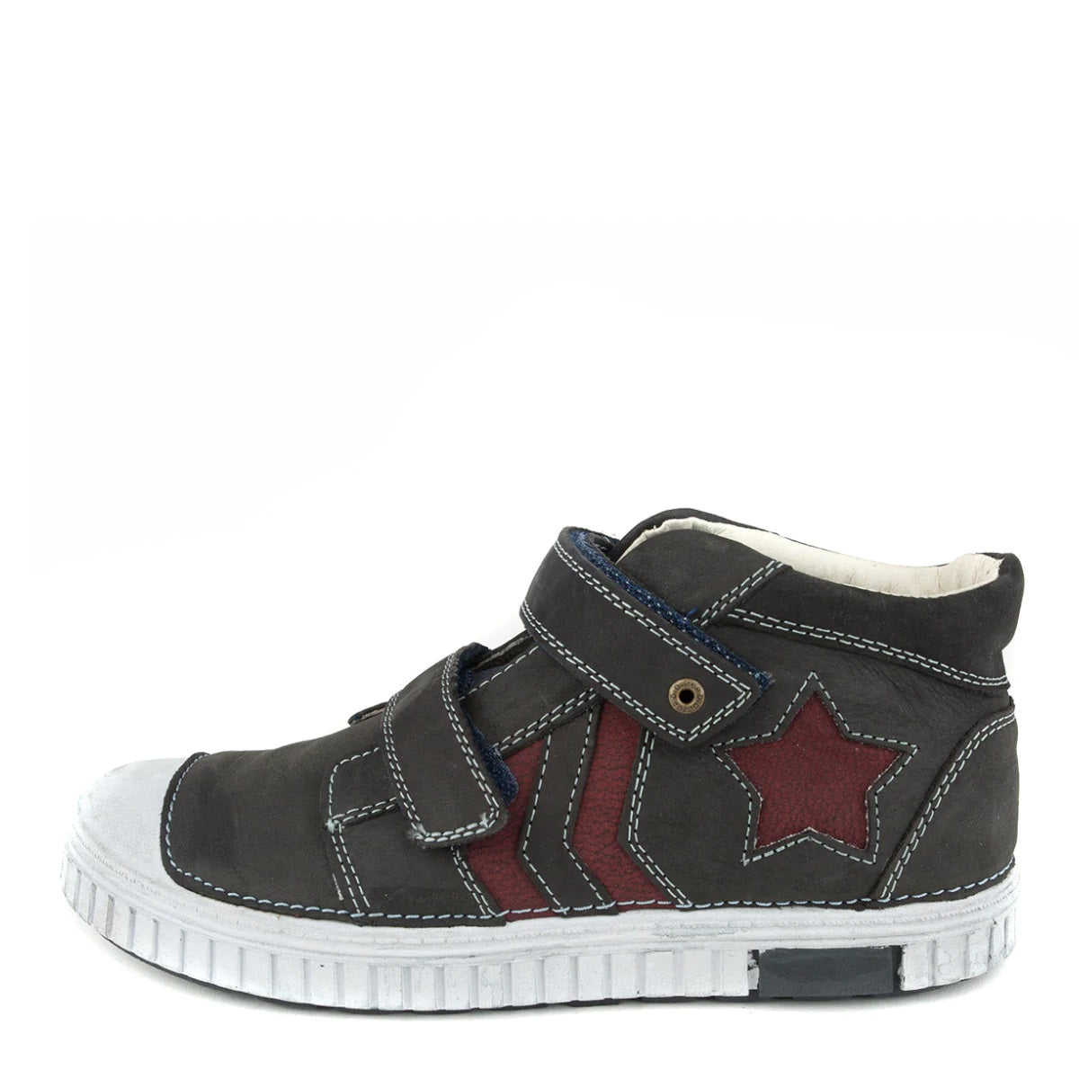 D.D. Step Big Kid Boy High-Top Shoes Black - Supportive Leather From Europe Kids Orthopedic - shoekid.ca