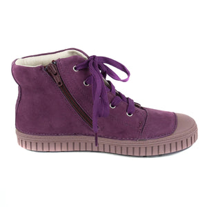 D.D. Step Big Kid Girl High-Top Shoes Purple With Silver Star Decor - Supportive Leather From Europe Kids Orthopedic - shoekid.ca