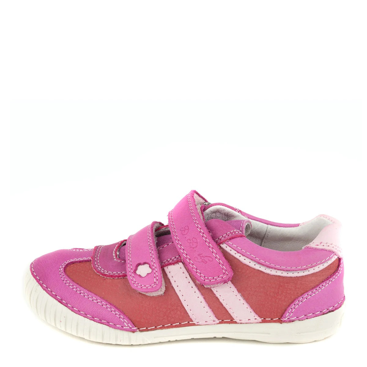 D.D. Step Little Kid Girl Double Strap Shoes Dark Pink - Supportive Leather From Europe Kids Orthopedic - shoekid.ca