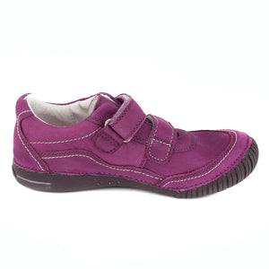 D.D. Step Big Kid Girl Double Strap Shoes Purple - Supportive Leather From Europe Kids Orthopedic - shoekid.ca