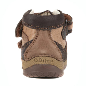 D.D. Step Toddler Boy Boots Light And Dark Brown - Supportive Leather Shoes From Europe Kids Orthopedic - shoekid.ca