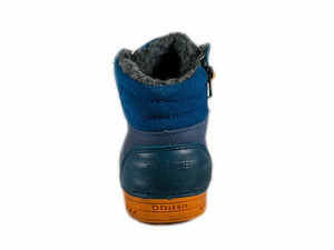 D.D. Step Little Kid Shoes/Winter Boots With Faux Fur Insulation Blue Neon Orange - Supportive Leather Shoes From Europe Kids Orthopedic - shoekid.ca