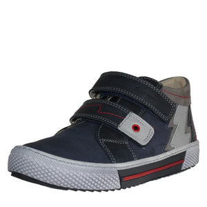 Szamos Kid Boy Sneakers Blue With White Lightning Decor - Made In Europe - shoekid.ca