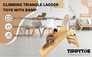 TIPPYTOE Wonderland: Foldable Pikler Ladder & Slide in Timeless Scandinavian Style - A Joyful, Safe Adventure in Your Playroom - shoekid.ca