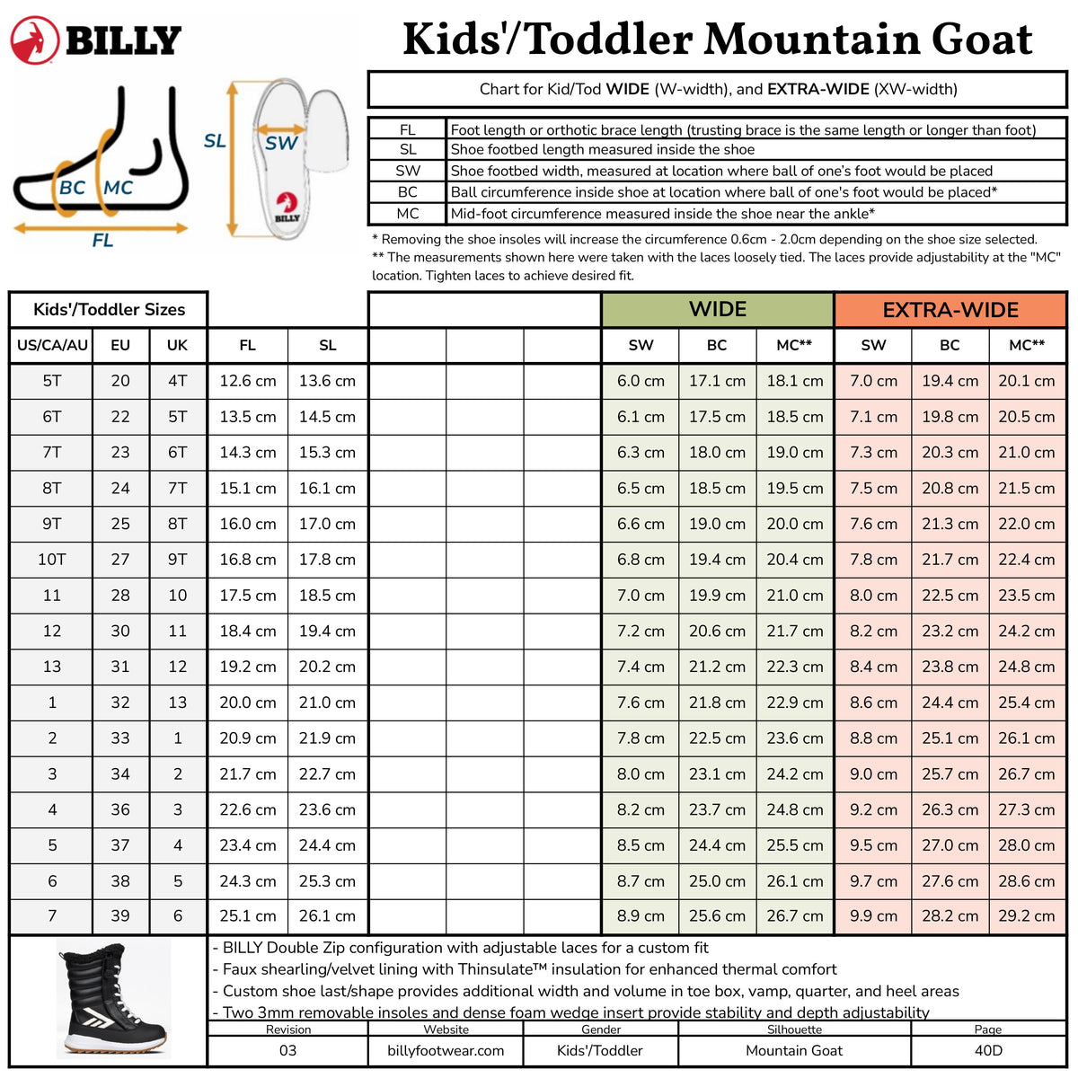 Black BILLY Mountain Goat Dual Zipper Boots