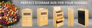 POGABOX™ Classic Potato, Onion, Garlic, Vegetable Storage Bin for Kitchen Organization| Mountable on Wall Floor or Pantry - PINE PASTRY - shoekid.ca