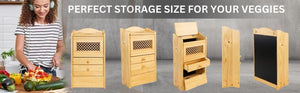 POGABOX™ Classic Potato, Onion, Garlic, Vegetable Storage Bin for Kitchen Organization| Mountable on Wall Floor or Pantry - PINE PASTRY - shoekid.ca