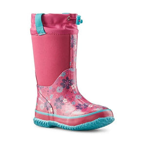 Cougar Winter Floral Raspberry Waterproof Neoprene Girls Winter Boots -35C - shoekid.ca