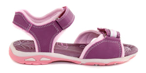 D.D. Step Girls Sandals Purple And Pink With Heart - Supportive Leather Shoes From Europe Kids Orthopedic - shoekid.ca
