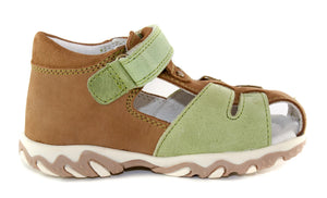 D.D. Step Toddler Boy Sandals Brown And Khaki - Supportive Leather Shoes From Europe Kids Orthopedic - shoekid.ca