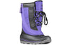 Black and purple BILLY Ice Winter Boots for diabetes, plantar fasciitis, bunions, wide feet, orthotics, and wheelchair use.
