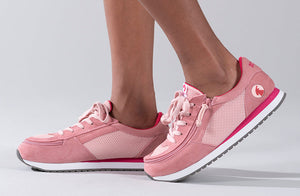 Two-tone Pink BILLY Joggers with FlipTop for diabetes, plantar fasciitis, bunions, wide and extra wide feet, wheelchair, orthotics.