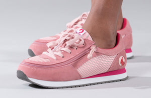 Pink BILLY Joggers with FlipTop Technology for diabetes, plantar fasciitis, bunions, wide and extra wide feet, and orthotics.