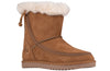 Kids Chestnut BILLY Cozy Boots, faux suede and flannel, for diabetes, plantar fasciitis, bunions, wide and extra wide feet, orthotics.