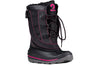 Black/Pink BILLY Ice II Winter Boots for wide, diabetic, plantar fasciitis, and orthotic needs; ideal for extreme cold.