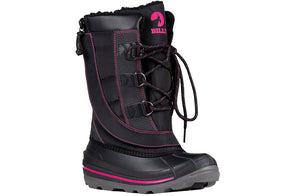 Black/Pink BILLY Ice II Winter Boots for wide, diabetic, plantar fasciitis, and orthotic needs; ideal for extreme cold.