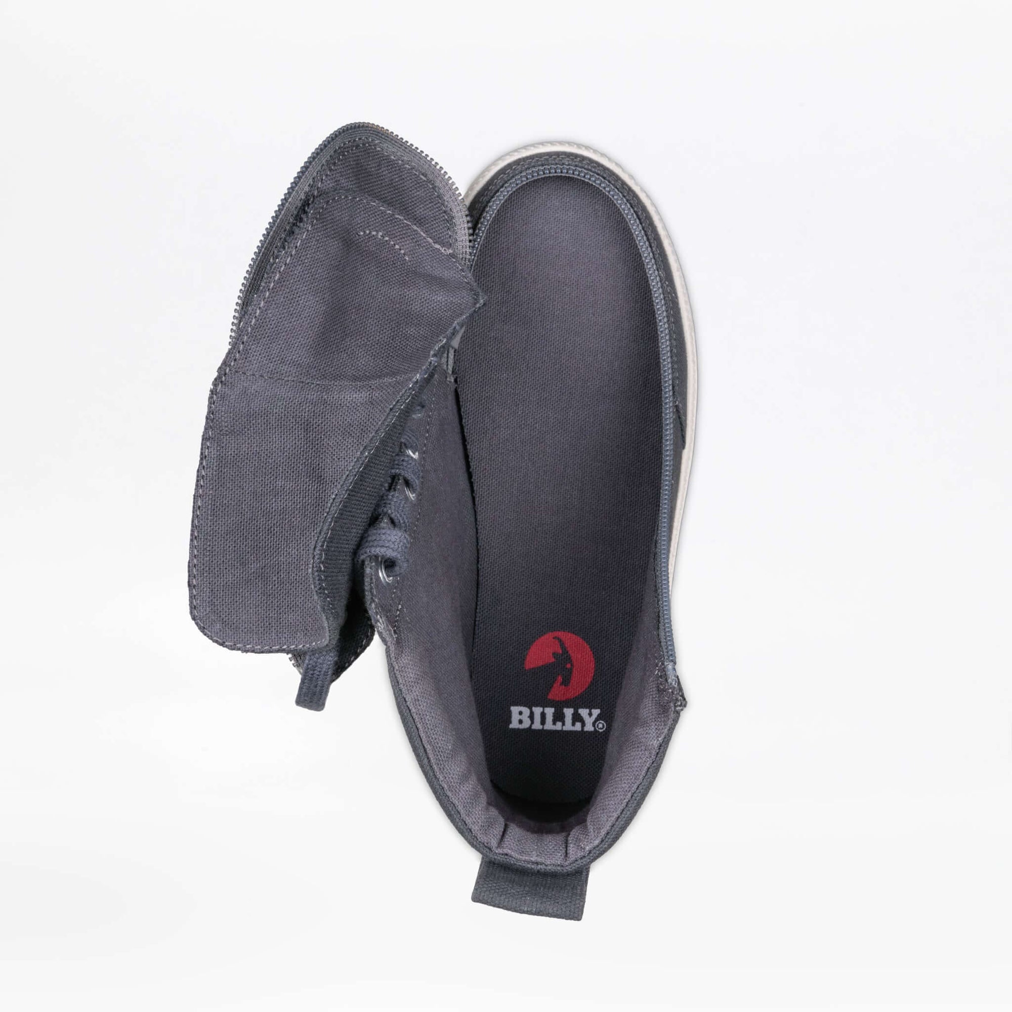 Charcoal/White BILLY Classic Lace High Tops -Shoekid.ca