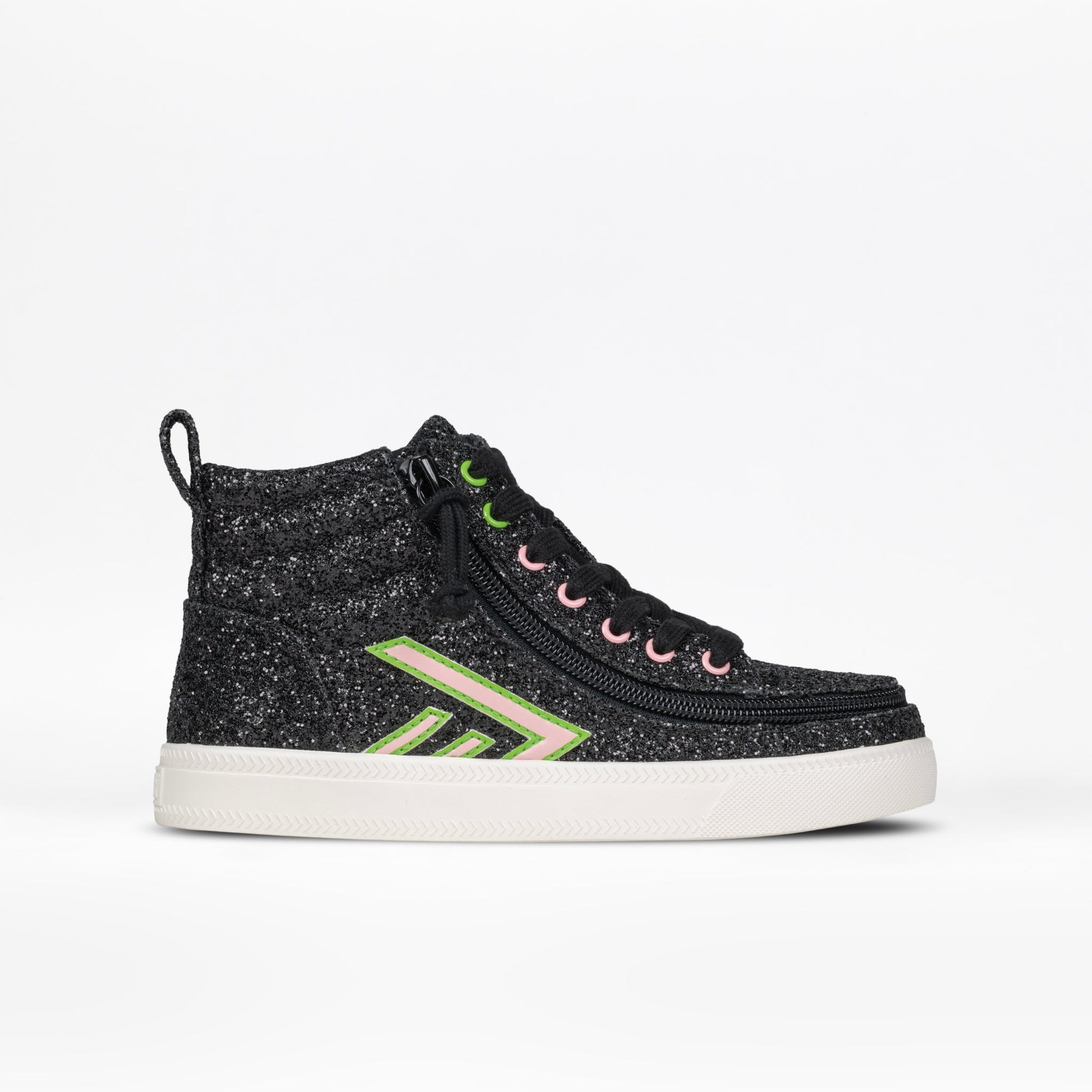 Wicked black glitz BILLY CS 2.0 kids' high top sneaker with wraparound side zipper