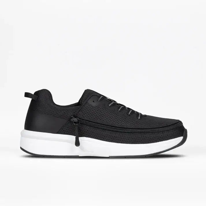 Men's BILLY Limitless adaptive shoes, black, for diabetes, plantar fasciitis, sensitive feet, available in wide and extra wide sizes.