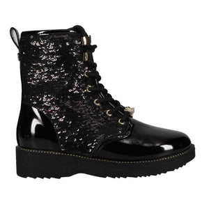 Michael Kors Haskell Drake Girls Black Leather Boots - shoekid.ca