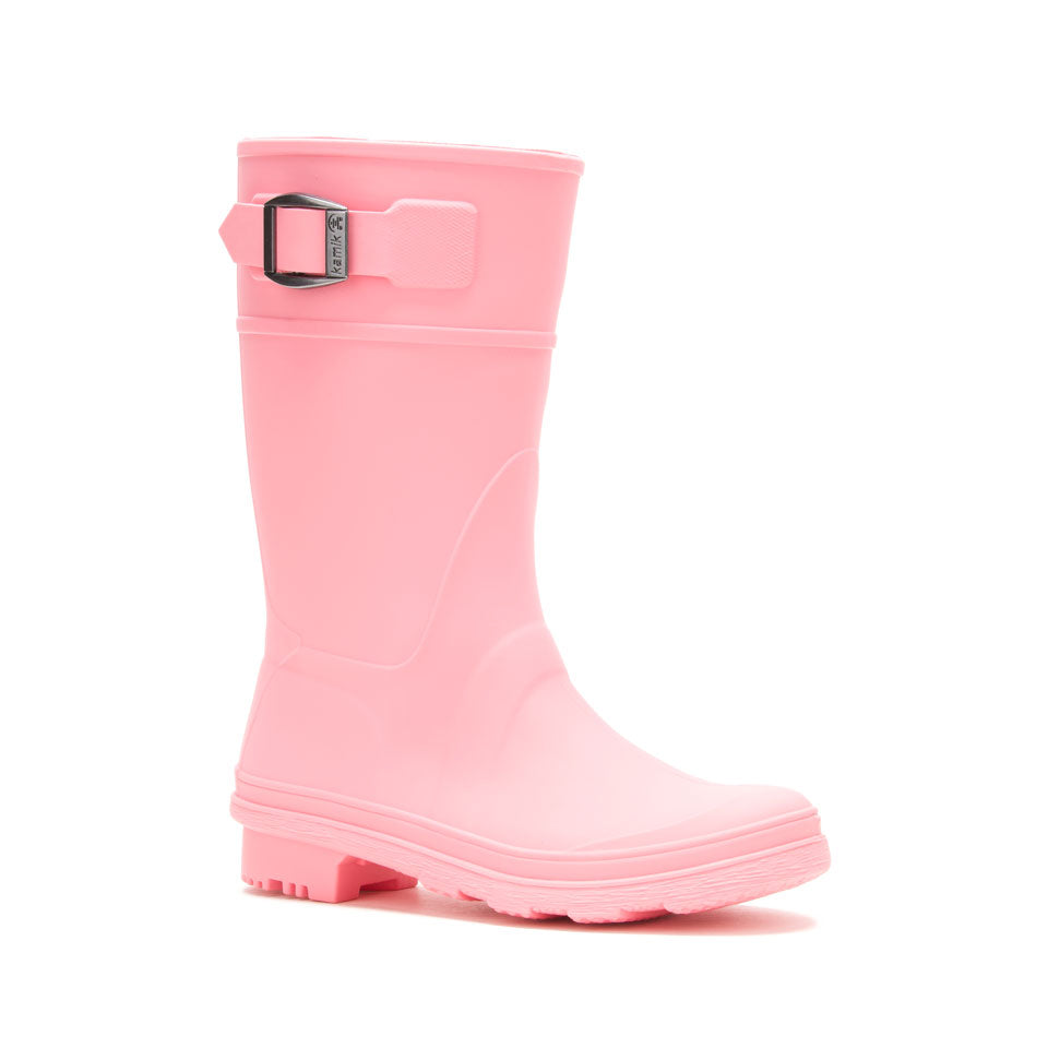 Kamik Kids Raindrops Pink Girls Rain Boot (Made in Canada) - shoekid.ca