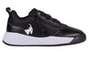 Black/white BILLY sport sneakers with easy laces and zipper, ideal for kids, offering durability and comfort on and off the court.