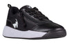 Black/White BILLY sneakers with laces and zipper for easy on/off, durable faux leather upper, kids&#39; athletic shoes.