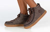 Brown Jersey BILLY Street High Tops for kids with laces and wraparound zipper, easy on/off, retro style, functional and fashionable.