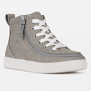 Billy Grey Jersey Classic Lace Highs kids shoe with laces and zipper; easy on/off for toddlers and big kids.