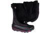Black/Pink BILLY Ice II Winter Boots, insulated for warmth, easy access design; ideal for diabetes, plantar fasciitis, wide feet.
