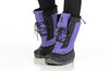 Black/Purple BILLY Ice Winter Boots for wide feet, ideal for diabetes, plantar fasciitis, bunions, orthotics, wheelchair use.