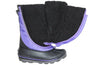 Black and purple BILLY Ice Winter Boots with warm interior, suitable for diabetes, plantar fasciitis, bunions, and wide feet.