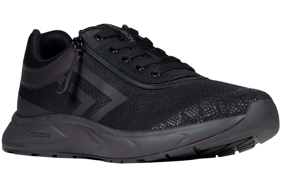Black BILLY Sport Inclusion men's adaptive sport sneakers easy on with side zipper, ideal for diabetic feet and wide fit