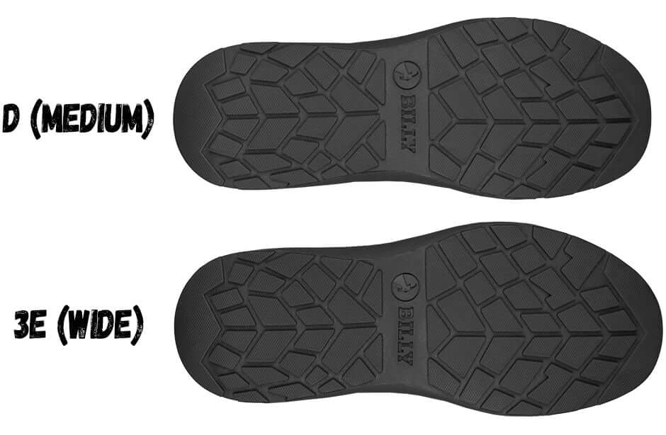 Sole view of BILLY men's athletic sneakers in D medium and 3E wide widths with orthopedic and AFO compatibility.