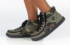 Olive Camo BILLY Street High Tops with laces and zipper for easy on and off, stylish kids shoes for toddlers and big kids.