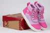 Pink BILLY Street Short Wrap High Tops for kids, featuring easy on/off laces and zipper, perfect blend of style and convenience.