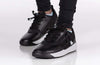 Alt Tag: Black/White BILLY Sport Court Sneakers for kids, featuring laces and zipper for easy on and off. Functional and fashionable.