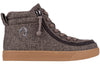 Brown Jersey BILLY Street High Tops for kids with zipper and laces, easy on and off, functional and fashionable shoes.