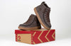 Brown Jersey BILLY Street High Tops with laces and zipper for kids, perfect for easy on and off, stylish and functional design.