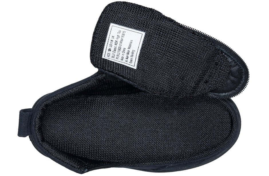 BILLY Classic D|R High Tops open view, highlighting black interior and zip closure suitable for orthopedic and diabetic needs.