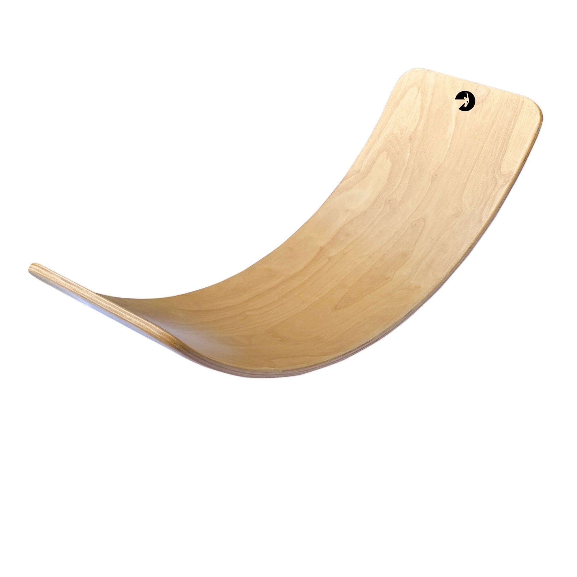 BILLY Natural Wooden Balance Board for Kids and Adults, Curvy Yoga Wobble Board, Eco-Friendly, Versatile Exercise Tool, 33x11.8x7.4 inches