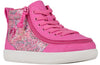 Fuchsia Snake High Top BILLY Shoes with Zipper, suitable for diabetes, plantar fasciitis, and wide, extra wide feet.