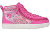 Fuchsia Snake BILLY D|R II High Tops with perimeter zipper, ideal shoes for diabetes, plantar fasciitis, and wide feet.