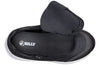 Top view of Black BILLY Goat AFO-Friendly shoe showing orthopedic zipper and removable insoles for custom fit.