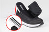 Black BILLY Goat AFO-Ready shoe with zipper, removable insoles, and adjustable depth for orthopedic support.