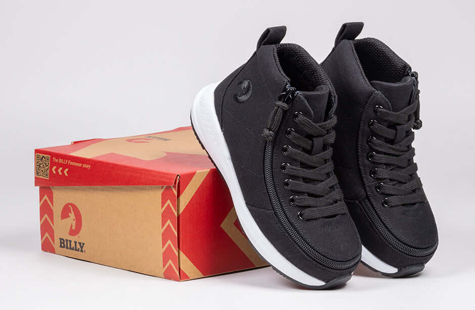 Black BILLY Goat Classic High Top CPMA Certified AFO-Ready -Shoekid.ca