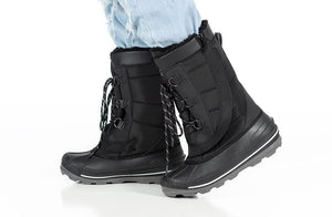 Black BILLY Ice Winter Boots for diabetes, plantar fasciitis, bunions, wide feet, extra wide feet, wheelchair use, orthotics.